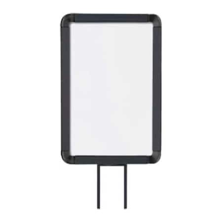 Lavi Industries Vertical Fixed Sign Frame, 7" x 11", For 7' Posts, Matte Black 50-1130F7V-S/MB